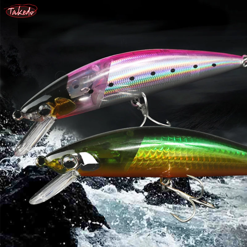 TAKEDO LX07 cebo de pececillo 12CM 38G señuelo de pesca hundimiento señuelo de pececillo grande señuelo de curricán plástico Wobbler cebo trucha Jerkbait para lubina - imagen 5