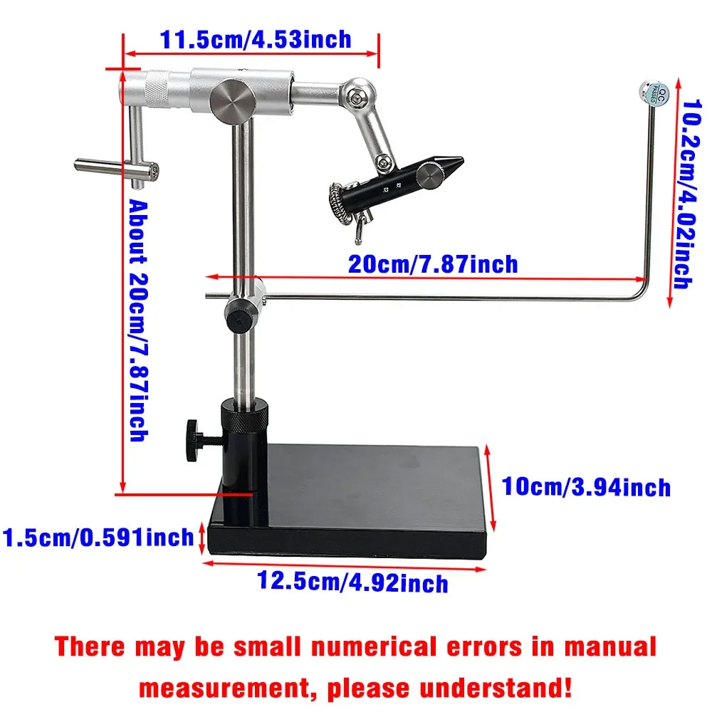 MNFT 1 Juego 360 °   Tornillo de banco de atado de moscas con rotación para Streamer, pesca con mosca, señuelos, herramienta para atar moscas - imagen 3