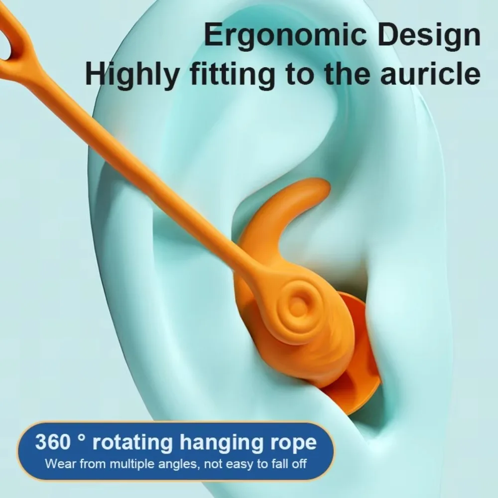 1 Par de Tapones para los Oídos de Silicona Portátiles, Impermeables, con Reducción de Ruido, Anti-ruido, con Cuerda, para Dormir, Buceo - imagen 5
