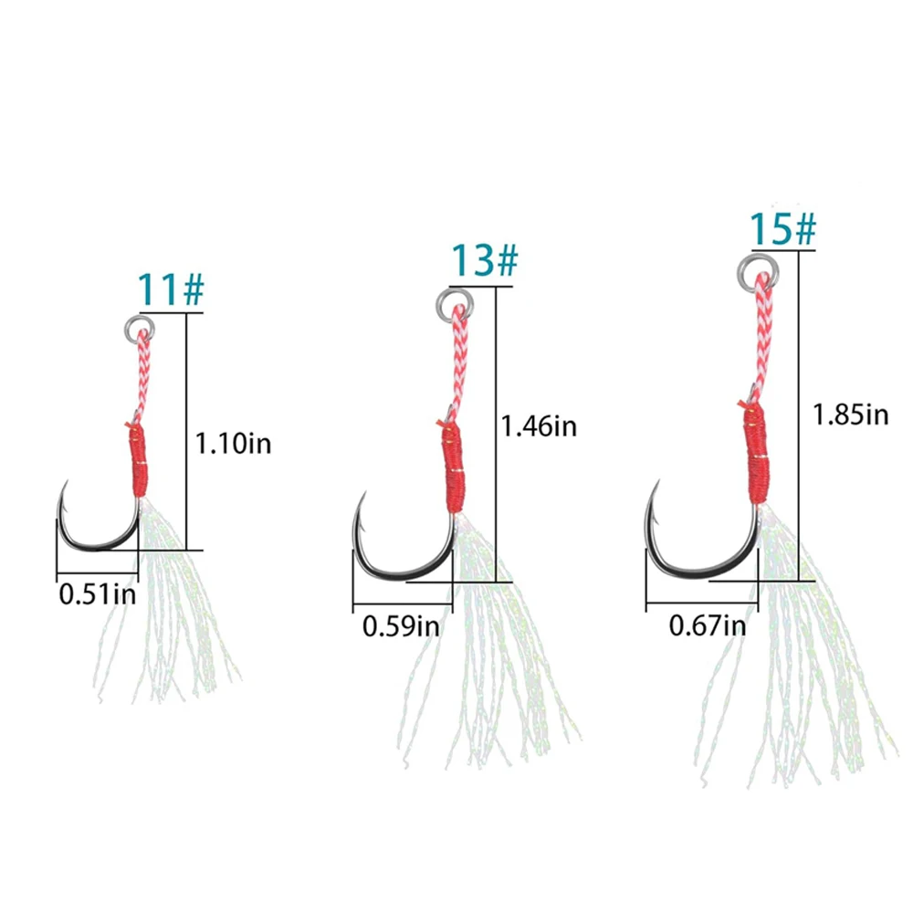 Anzuelos Assist con plumas y barra – Acero al carbono para pesca lenta - imagen 3