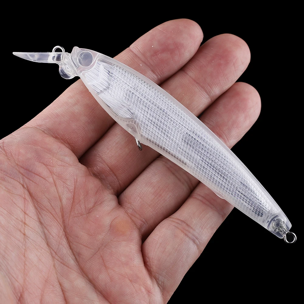 Chan'sHuang, 10 Uds., cebo en blanco sin pintar, 120mm, 14g, ataúd con Flash interior, factura de buceo, pececillo, señuelo de pesca Artificial hecho a mano DIY - imagen 4