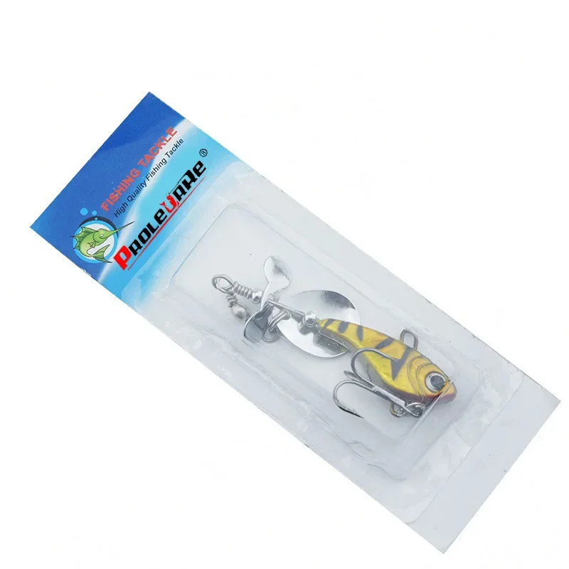 Señuelo de Pesca giratorio Vib de Metal, cuchara giratoria vibratoria, cebo Artificial, anzuelos triples, Wobblers para pics, aparejos de Pesca lubina, 1 ud. - imagen 5