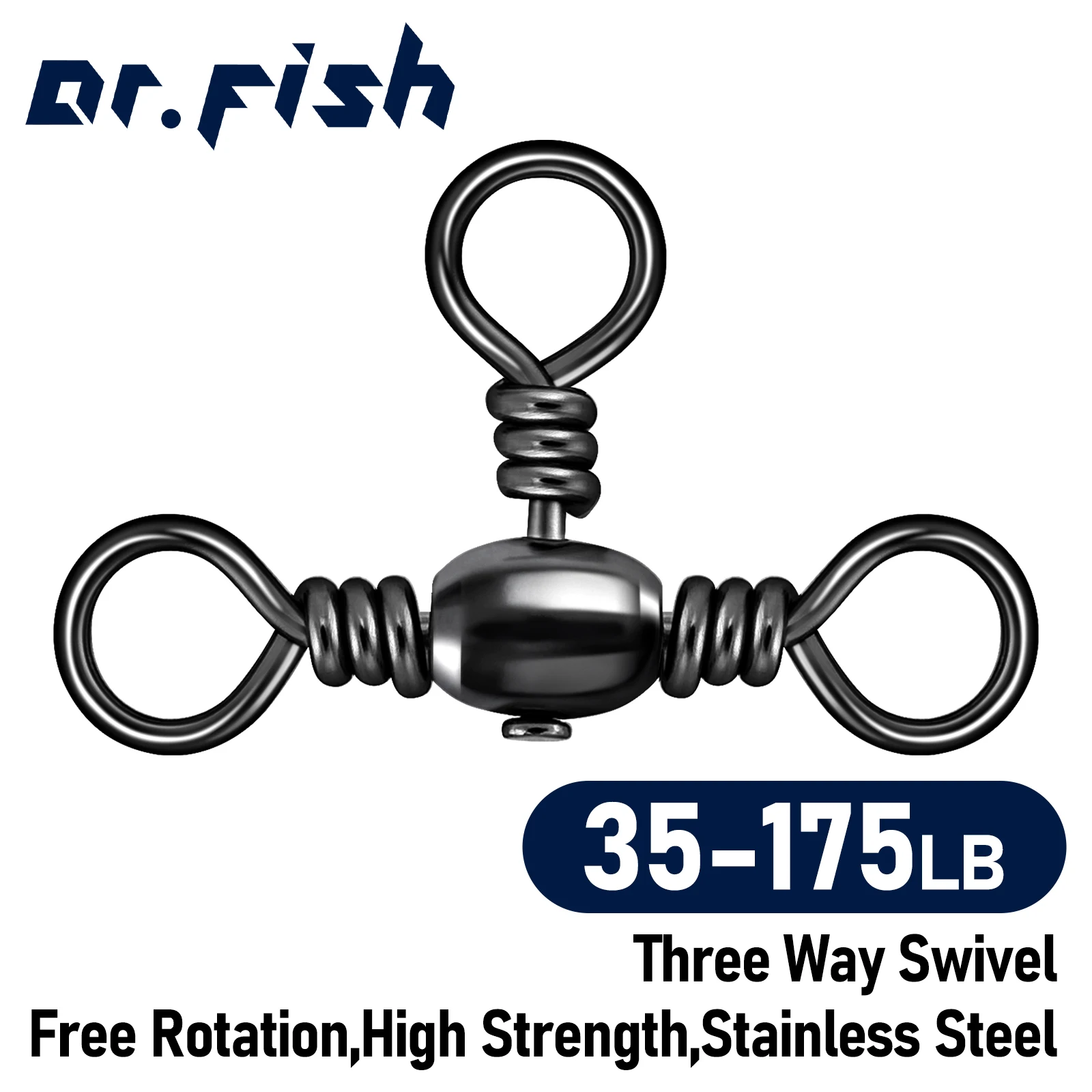 30 Uds. Conector de línea de gancho para aparejos de bagre de latón y acero inoxidable de 35-175lb giratorio de 3 vías para aparejos de pesca de Surf, tiro directo, agua salada