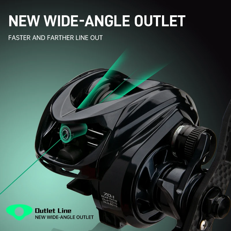 CEMREO 118g carrete de pesca Baitcasting ultraligero cuerpo de carbono 4kg sistema de freno magnético carrete de fundición modelo VENOM - imagen 4