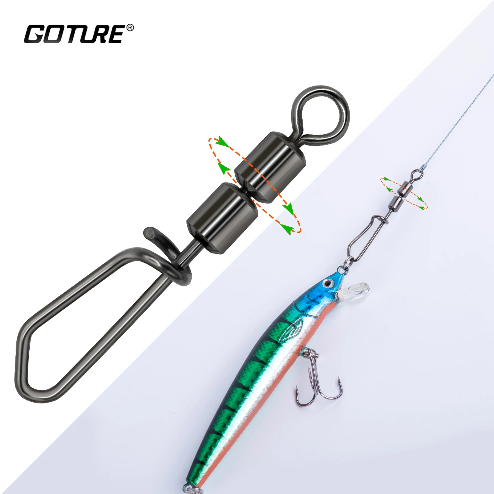 Goture Giradores Anzuelo Acero para Pesca Lucio