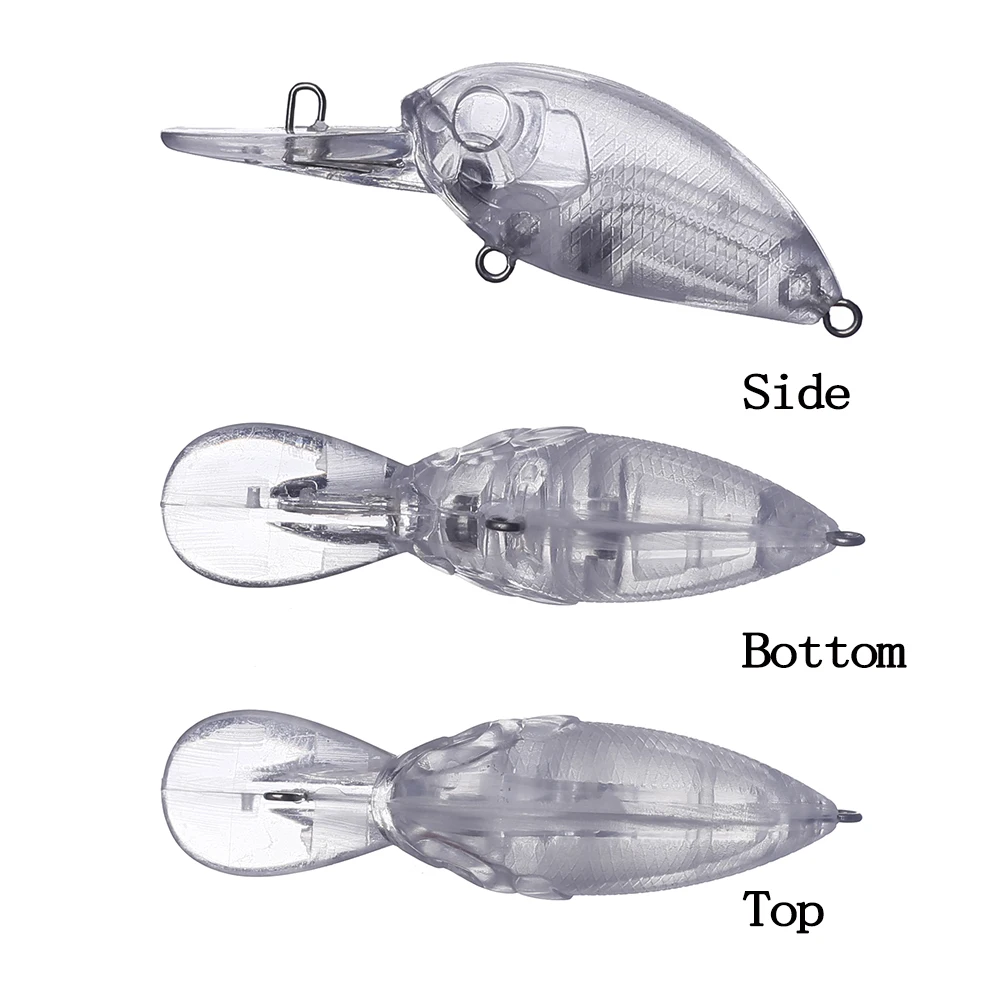 Chan'sHuang-Cebo en blanco sin pintar para 20 piezas, 55mm, 3,9g, Mini Crankbait flotante para buzo mediano, señuelo de pesca Artificial hecho a mano - imagen 3
