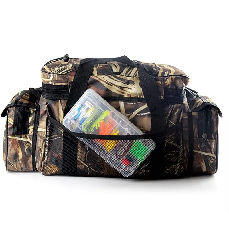 Bolsa de pesca impermeable de nylon de gran capacidad multipropósito de pesca de dos capas impermeables bolsas de hombro al aire libre - imagen 4