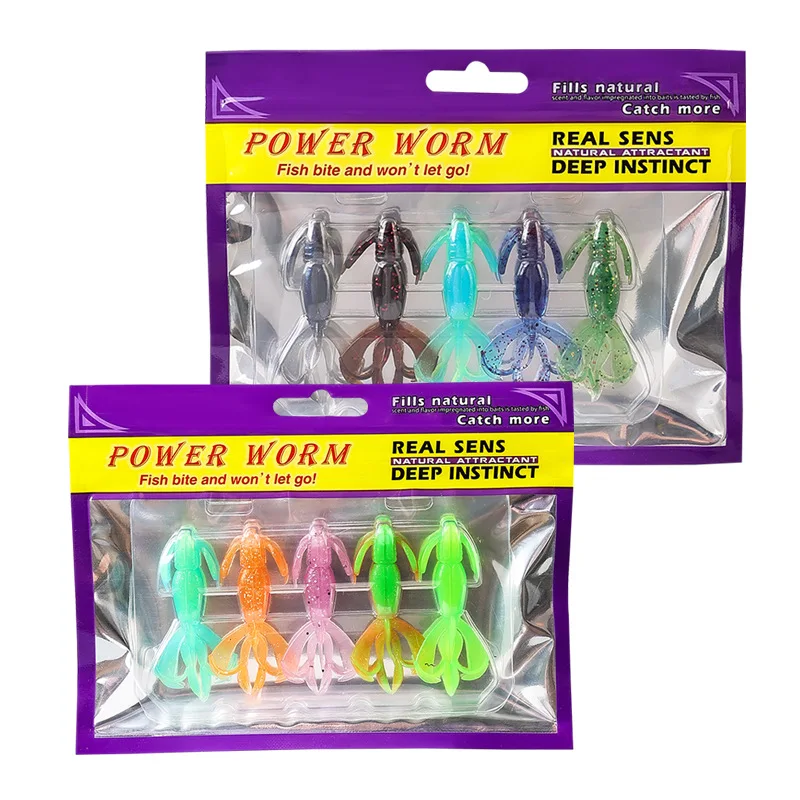 Cebo falso mariposa camarón pez señuelo con anzuelo 5,5 cm 2g TPE flotante agua simulación peces señuelos camarones falsos cebos blandos - imagen 5