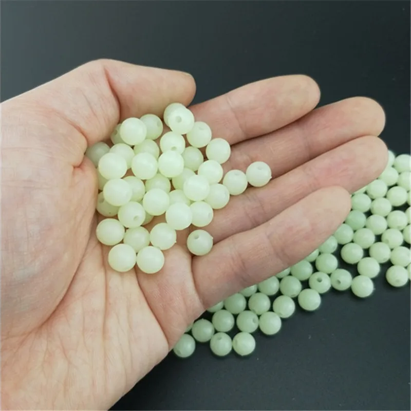 100 unids/lote cuentas luminosas 3mm-8mm granos espaciales de pesca bolas flotantes redondas luz brillante para juego de accesorios de pesca al aire libre - imagen 3
