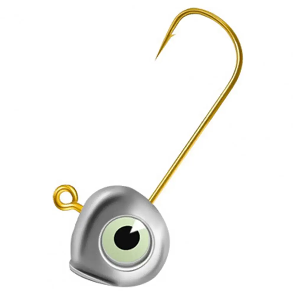 10 stuks 3D-ogen vishaakset voor zoetwatervissen, zware metalen haakjes met weerhaken, jig head haken, outdoor accessoires - imagen 3