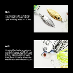 Señuelo spinner metálico WALK FISH anti-enredos Jighead lubina