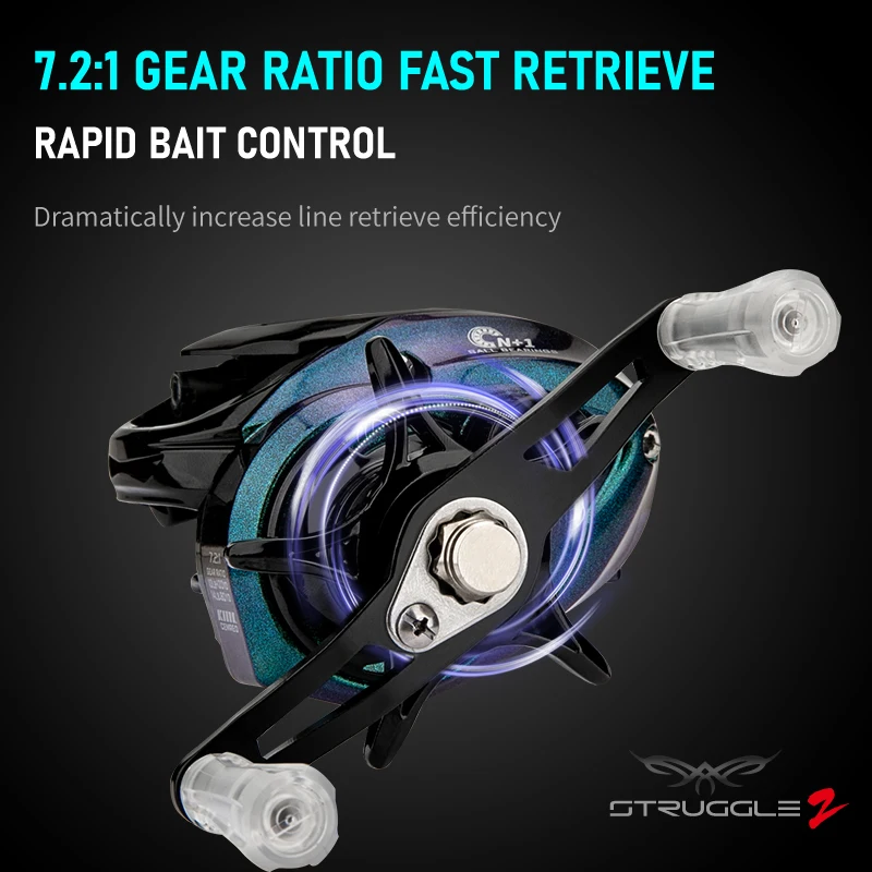 CEMREO uso Universal carrete de pesca de fundición de cebo relación de engranaje de cuerpo pequeño 7,2: 1 aparejos de pesca lubina trucha pesca de carpa - imagen 5