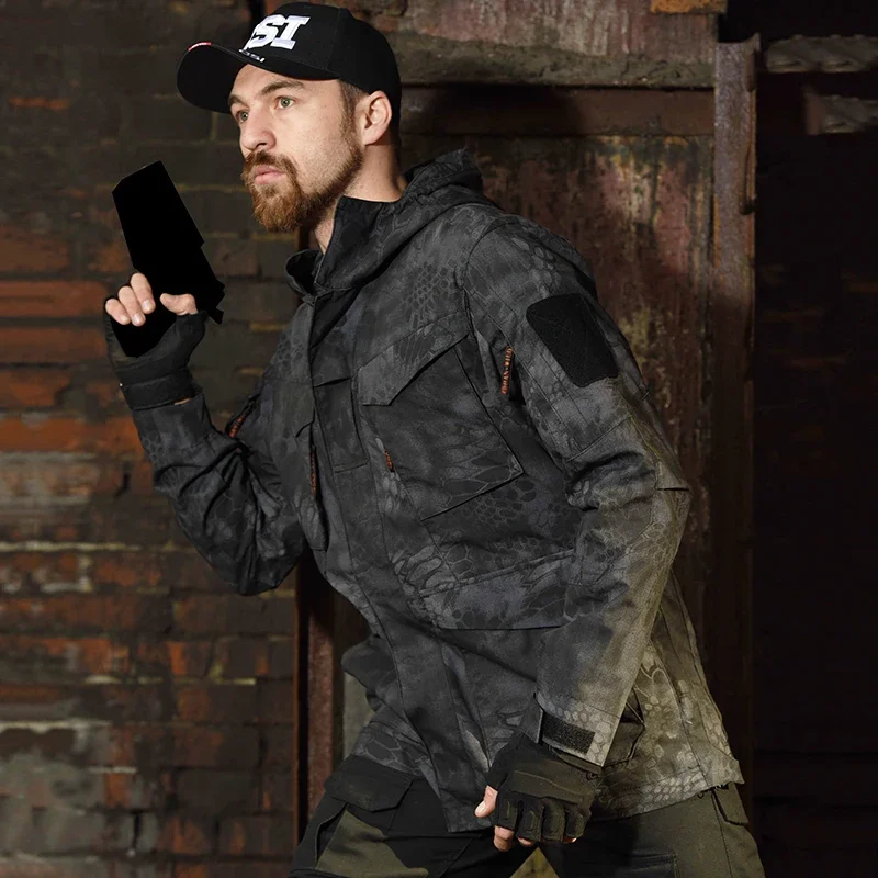 HAN WILD-chaqueta táctica de escalada para hombre, abrigo de combate a prueba de viento, rompevientos, abrigos térmicos de trabajo, senderismo y caza - imagen 5