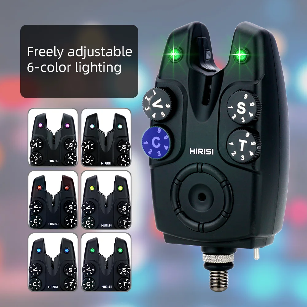 Hirisi-Juego de alarma de pesca de carpa inalámbrica, indicador de alarma de mordedura antirrobo, aparejos de pesca de carpa, 1 + 4 juegos S4 - imagen 3