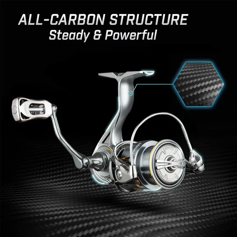 Marca MBLN, carrete de pesca de carbono, ultraligero 164g, 7 + 1 rodamiento, relación de engranaje 5,2: 1, carcasa y brazo de carbono, carrete de aleación, carrete giratorio, alta velocidad - imagen 3