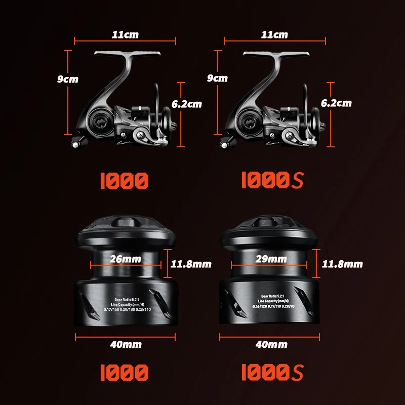 Carrete giratorio ultraligero Mavllos SCYLLA, marco de carbono de 122g, relación de engranaje 5,2: 1, carrete de pesca con microseñuelo de arrastre de 4kg para trucha y lubina - imagen 5