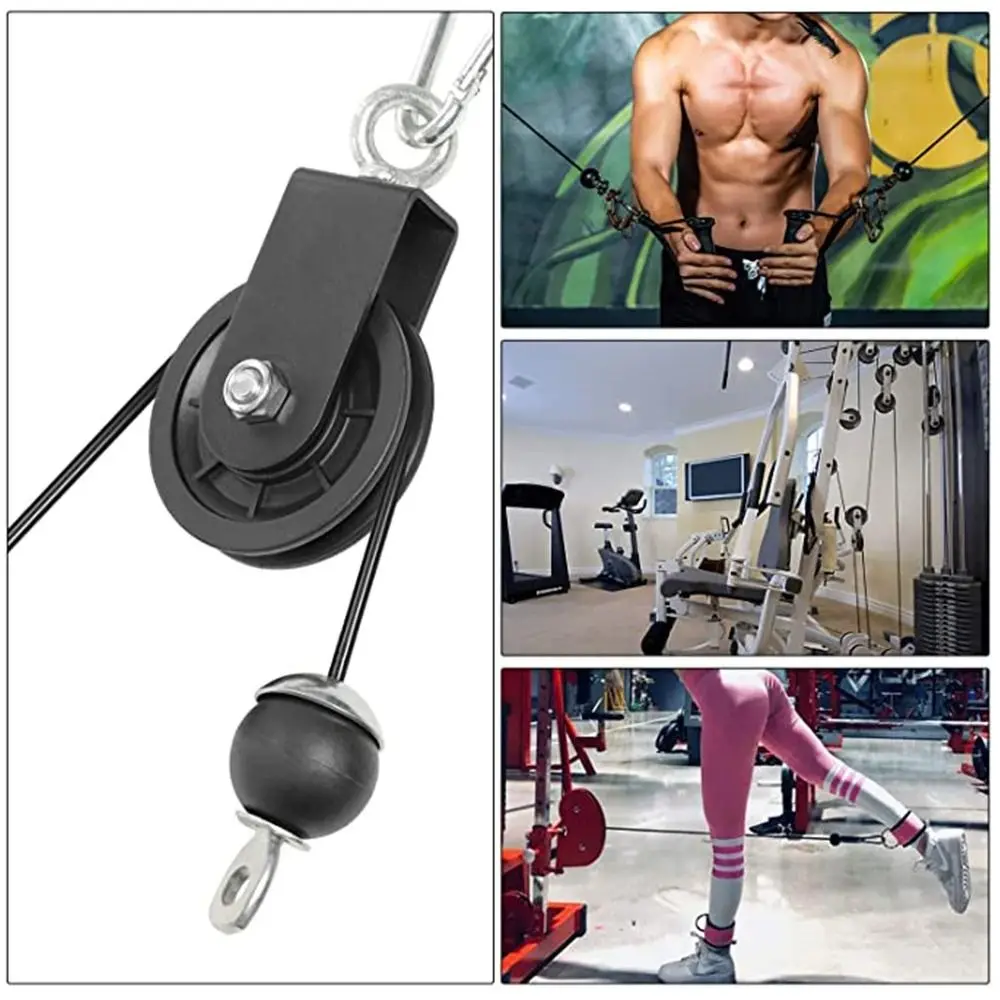 Carrete de Cable ajustable para gimnasio en casa, dispositivo de Cable de alta resistencia, manguera de gimnasio portátil con cable, juego de Cable de polea para ejercicio, entrenamiento muscular, 8 Uds. - imagen 3