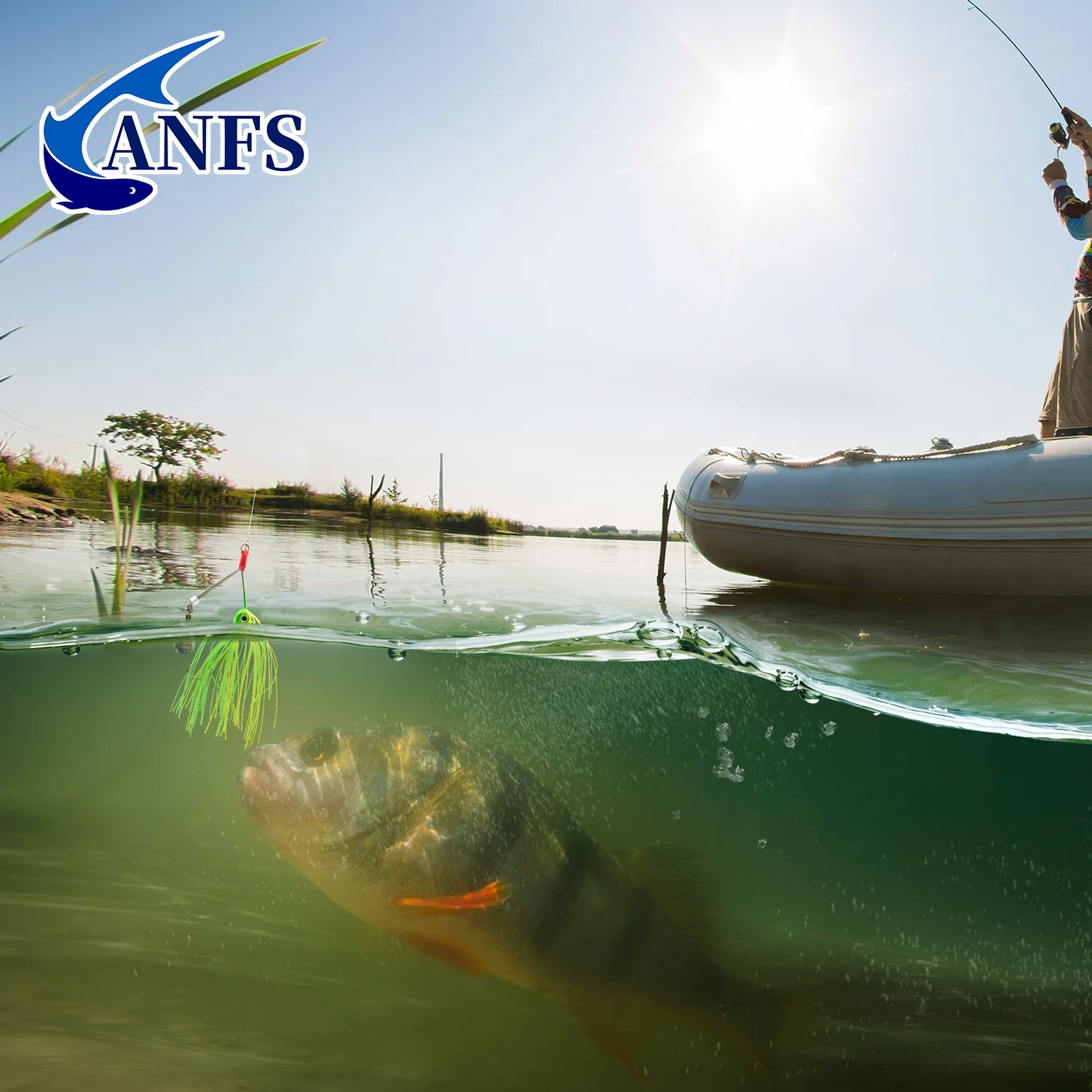 ANFS 5 señuelos de pesca giratorios con caja de almacenamiento - cebos artificiales de metal para pesca en agua dulce y salada, angelköder - imagen 4