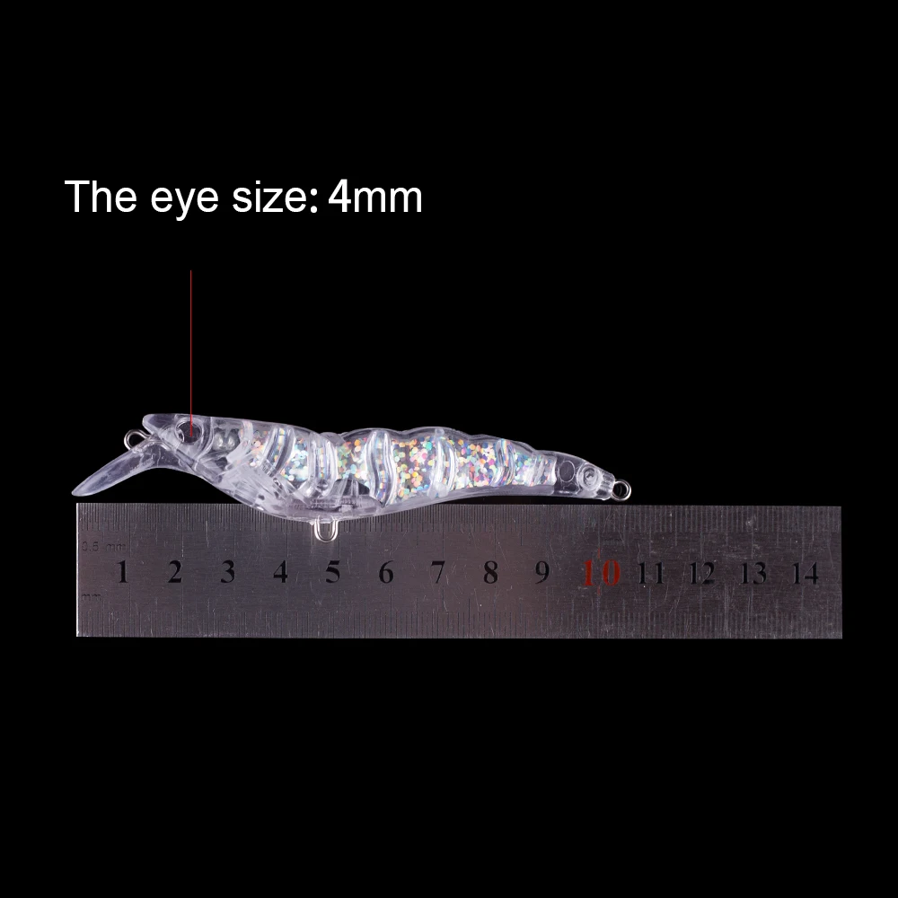 Hanlin-señuelo de pesca de camarón sin pintar, cebos holográficos en el interior de plástico duro Artificial, aparejos en blanco, 10/20 piezas, 10,5 CM, 11,5G - imagen 2