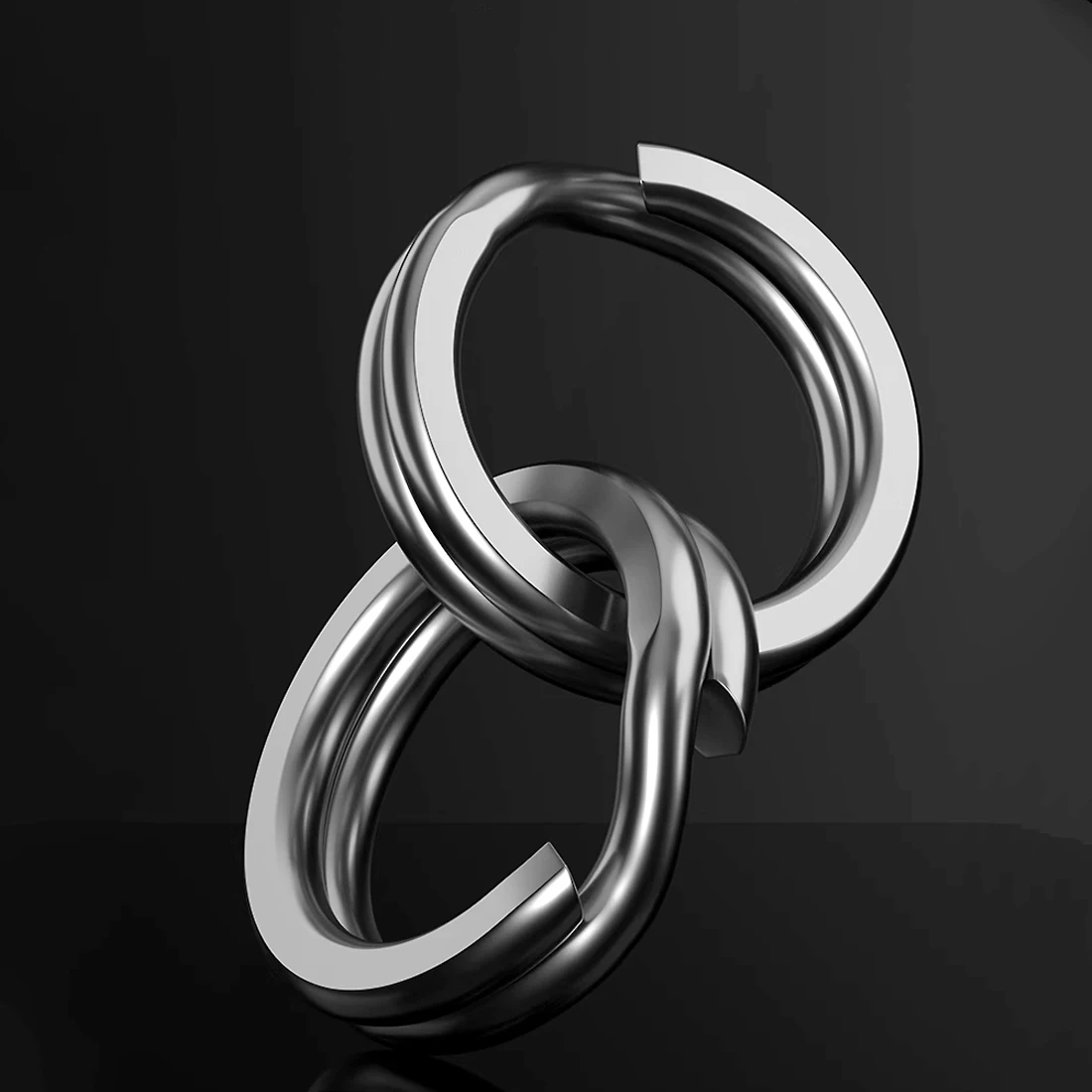 9KM 30 Uds anillos divididos de pesca negros anillos de señuelo de acero inoxidable conectores de aparejos terminales de agua salada - imagen 3