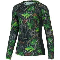 Bassdash Camiseta técnica pesca mujer manga larga UPF 50+ camuflaje