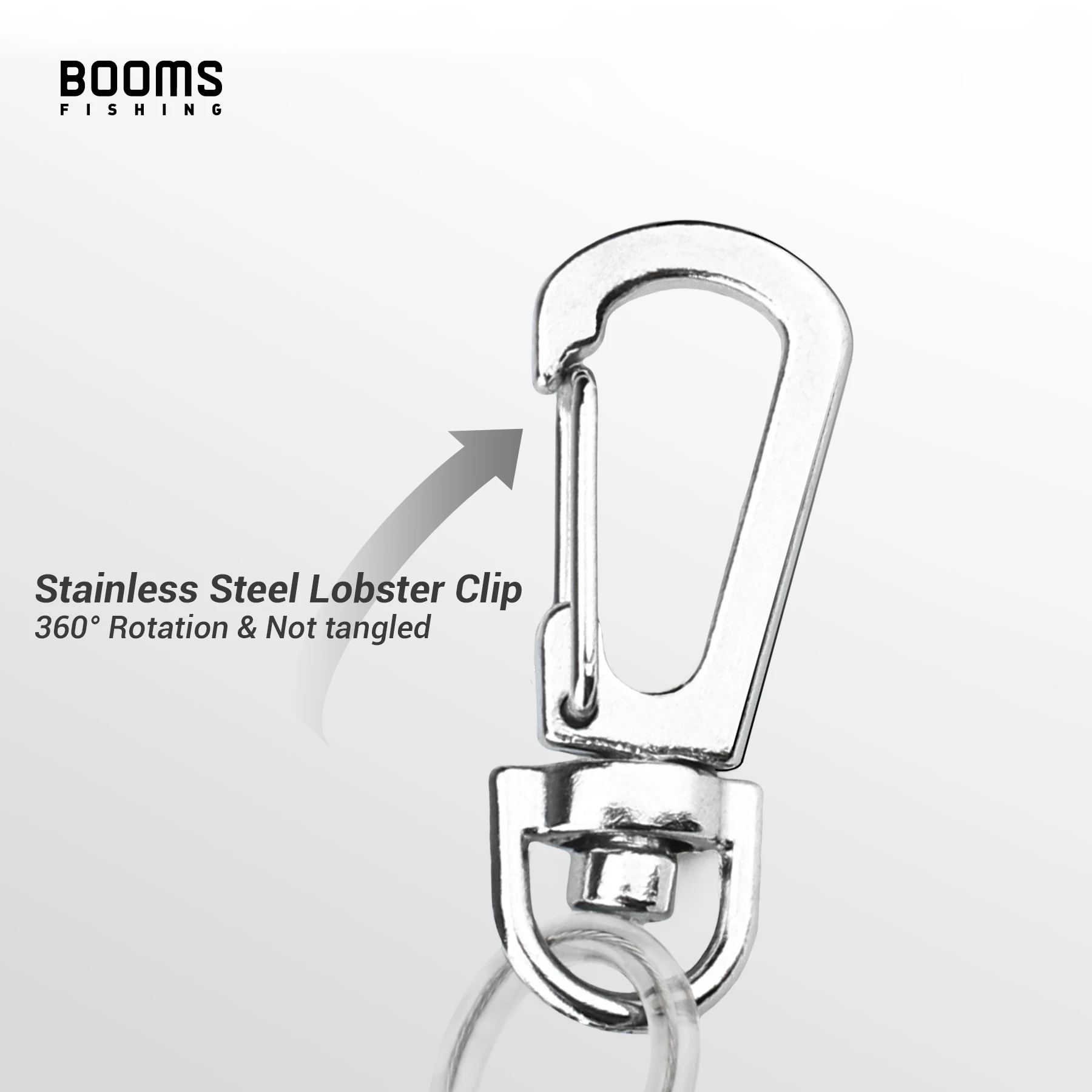 Booms Fishing T04RB1 Cordón retráctil con mosquetón para pesca - imagen 3