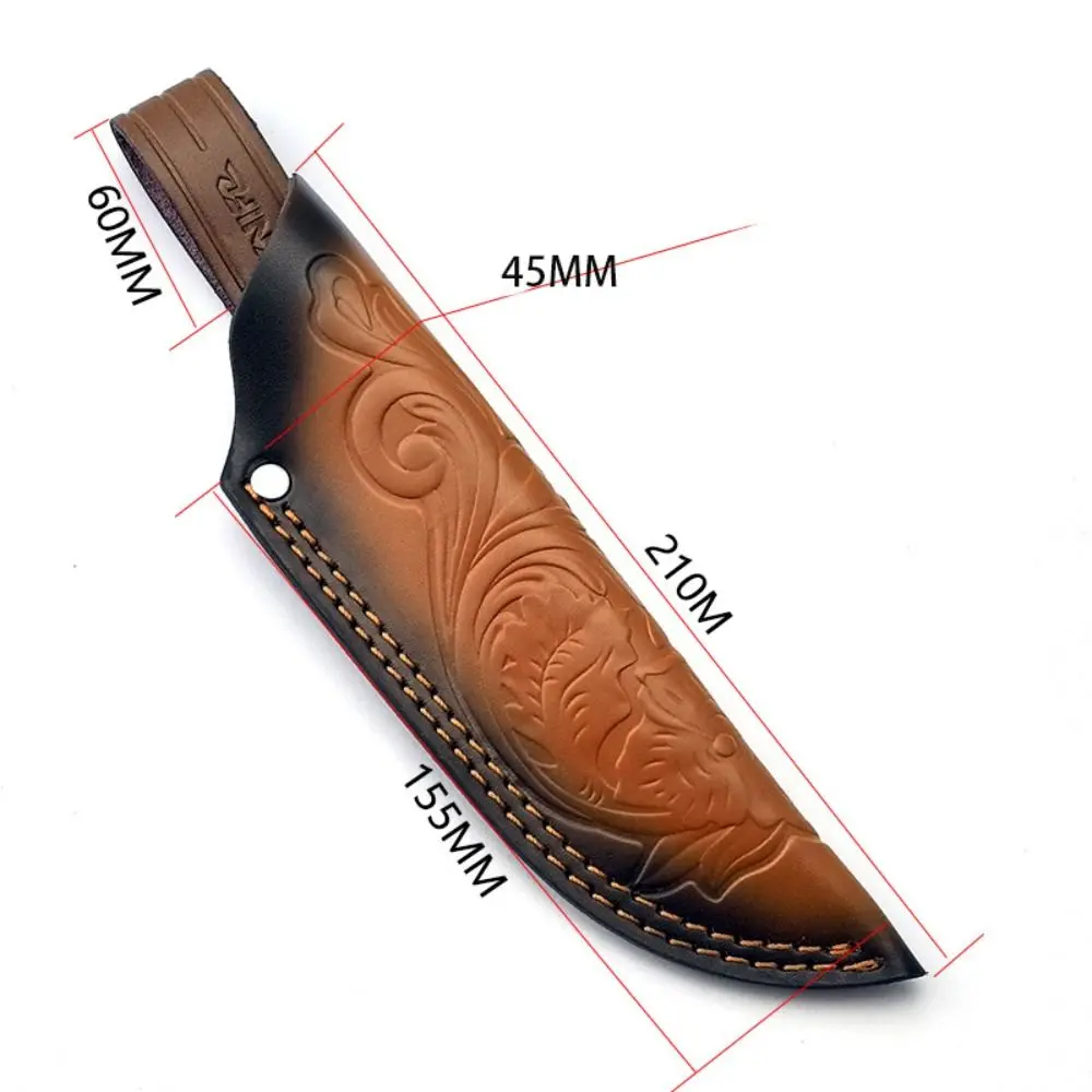 Funda de cuero para cuchillo de pesca multifuncional – Marrón 18 cm