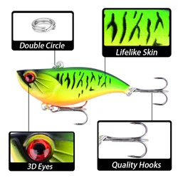 Wobbler crankbait hundimiento VIB triples para pesca de carpa