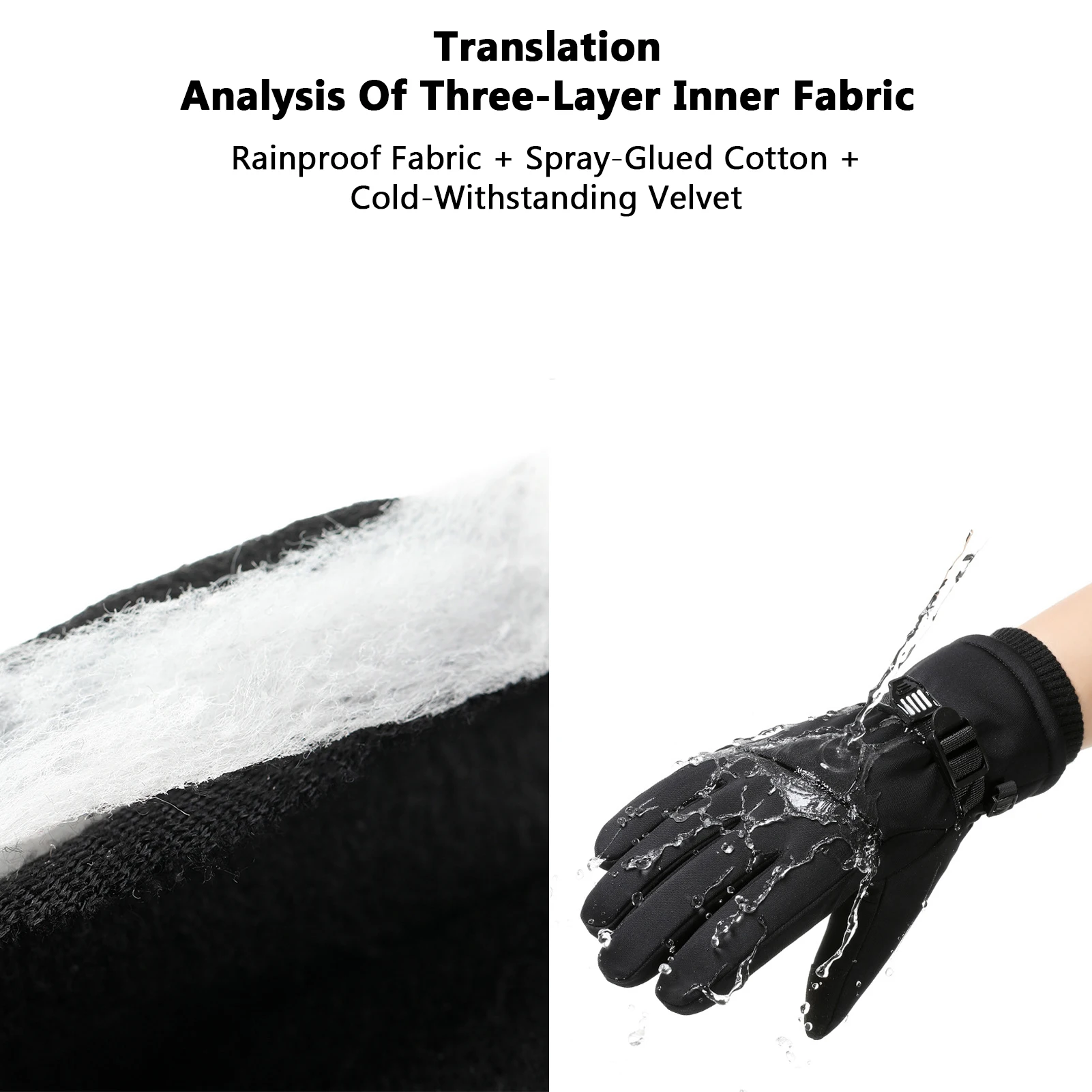 Guantes de nieve Mens Winter impermeables y antideslizantes - imagen 4
