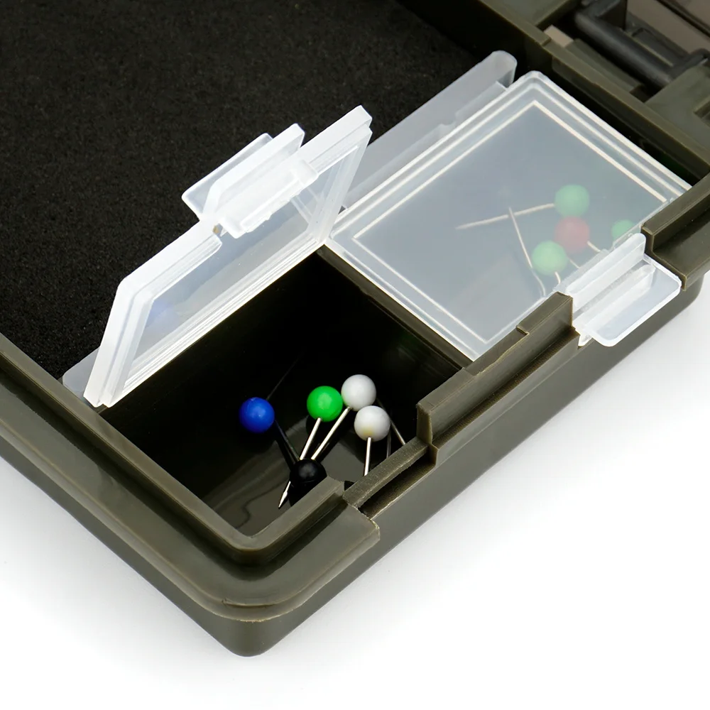 Hirisi-caja de aparejos de pesca de carpa, tablero de aparejo de pelo rígido con pines, caja de aparejo de pesca de carpa, billetera, caja de almacenamiento, accesorios de pesca - imagen 2