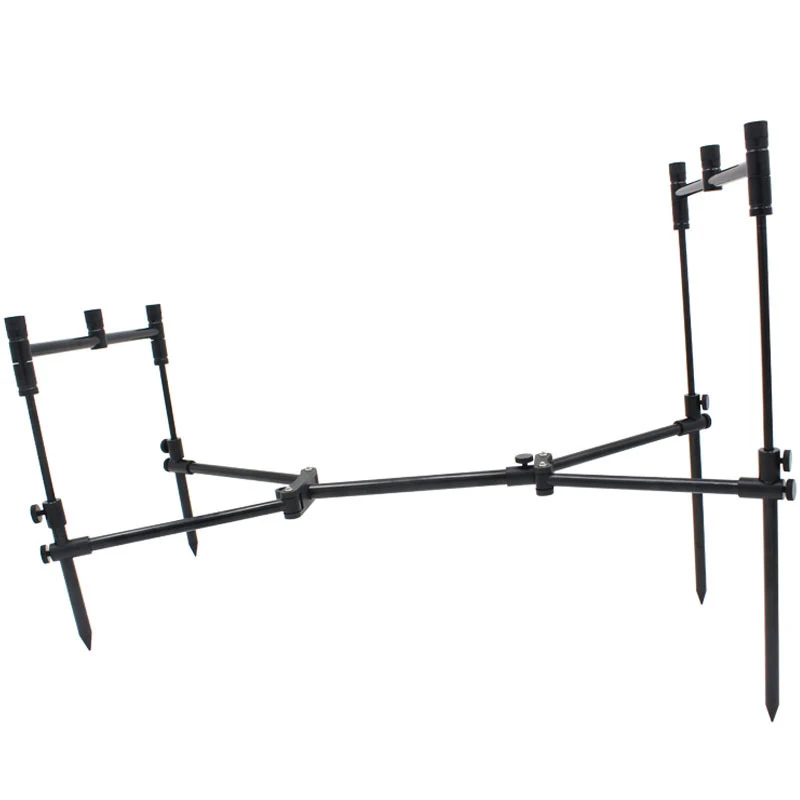 Juego de vaina de caña de pescar para carpa, palos de Banco plegables y barras de zumbido para 3 varillas con bolsa de transporte - imagen 2