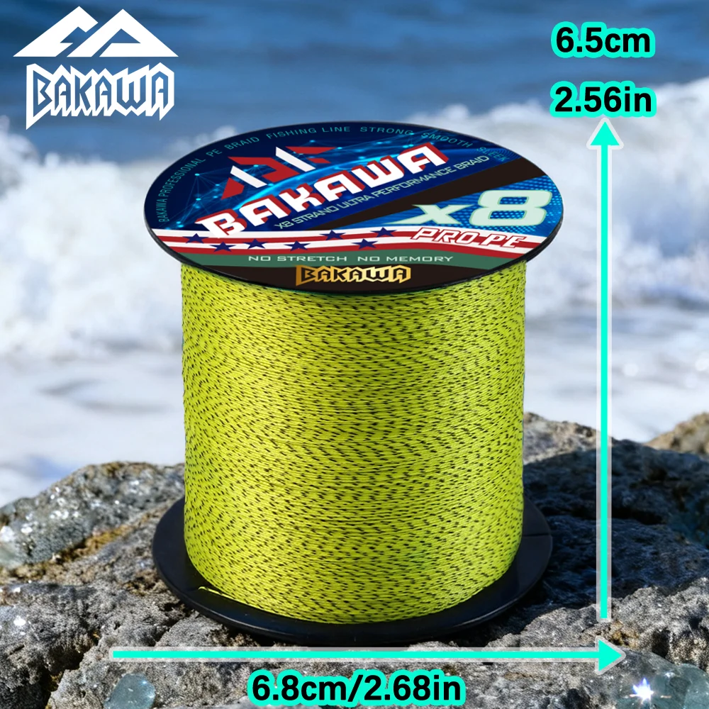 BAKAWA-sedal de pesca trenzado de 500M X8, productos de pesca de PE, agua de mar, agua dulce, accesorios para equipos de pesca de carpa, 22-90LB - imagen 4