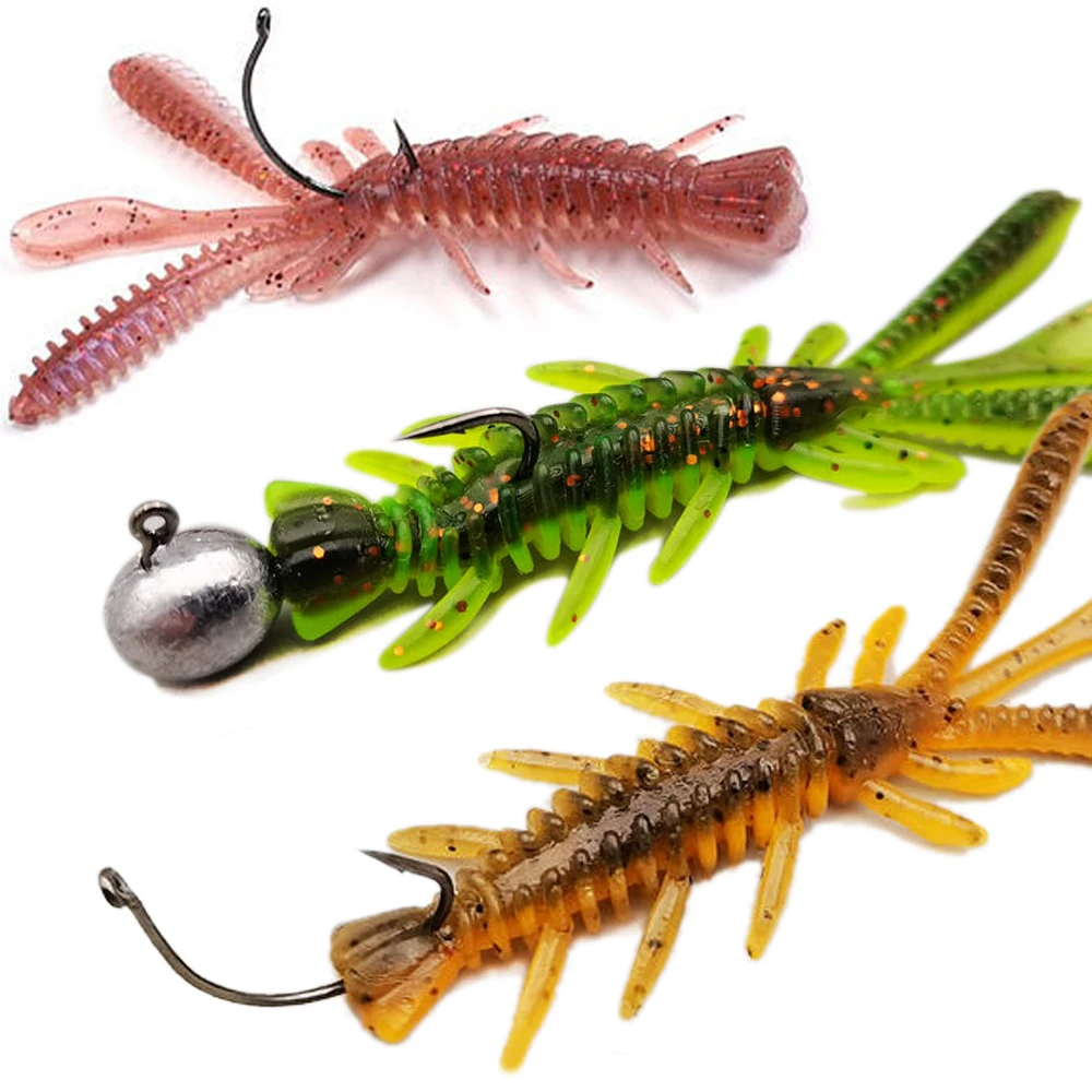 Kit de señuelos blandos flotantes, 5cm, 6cm, 7cm, plantilla para camarones, aparejos de Pesca, Swimbait de silicona, juego de pesca para atraer carpa, 10 Uds., 20 Uds. De cebo - imagen 2