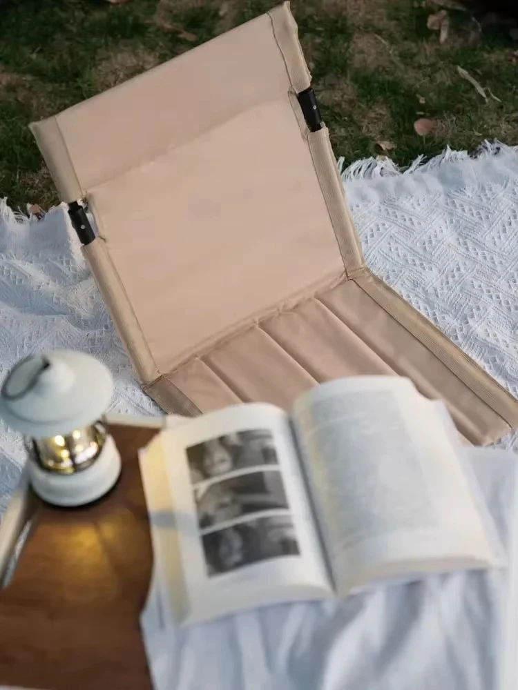 Silla de camping plegable, parque de jardín al aire libre, silla perezosa para una sola persona, cojín de respaldo, silla trasera de pesca para picnic, silla de playa - imagen 3