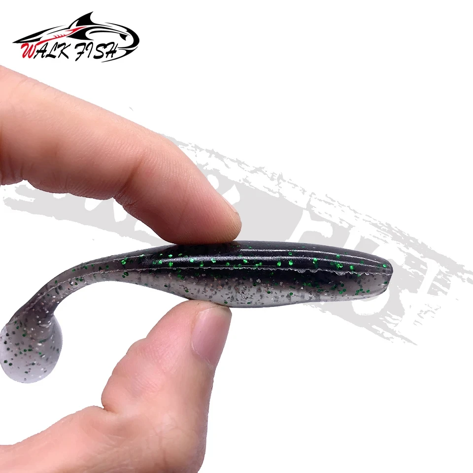 WALK FISH-señuelo de pesca giratorio de PVC, cebo suave de gusano de dardo, 9CM, 5,5G, 5 piezas, lubina Artificial de agua salada y dulce - imagen 2