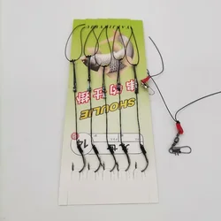 Set anzuelos y líder antibobinado para montaje de aparejos pesca