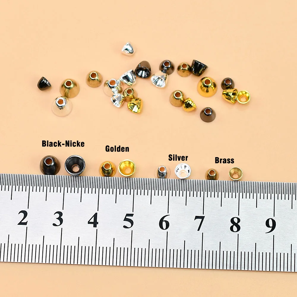 16 Uds. De latón, níquel, plata, cabezas de cono dorado, tubo, serpentinas para moscas, pececillos, moscas de agua salada, atado de Material de señuelo - imagen 3