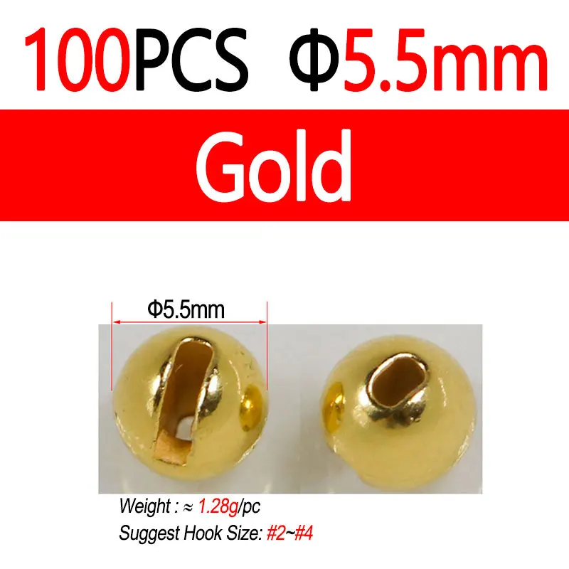 100pcs 5.5mm Gold