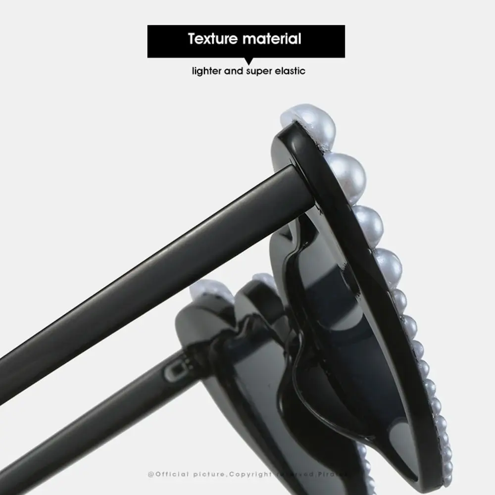 Gafas de sol con montura de perlas de imitación en forma de corazón, gafas de sol para Halloween, UV400, 90s Shades, Y2K, Fiesta en la playa, mujeres y hombres - imagen 2