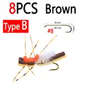 8pcs Brown Type B