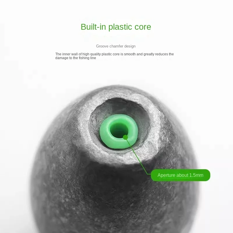LINNHUE Colgante de plomo con núcleo de plástico, plomo hueco en forma de oliva, lanzamiento de peces de larga distancia en el mar, suministros de engranajes - imagen 2