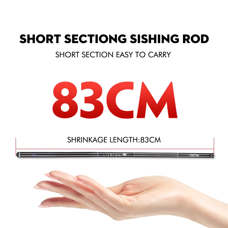 Caña de mano de 19 tonos 6H de alto carbono, caña de pescar dura súper ligera, cañas de pescar de agua dulce, caña de pescar telescópica 3M4M5M6M7M8M9M10M - imagen 5