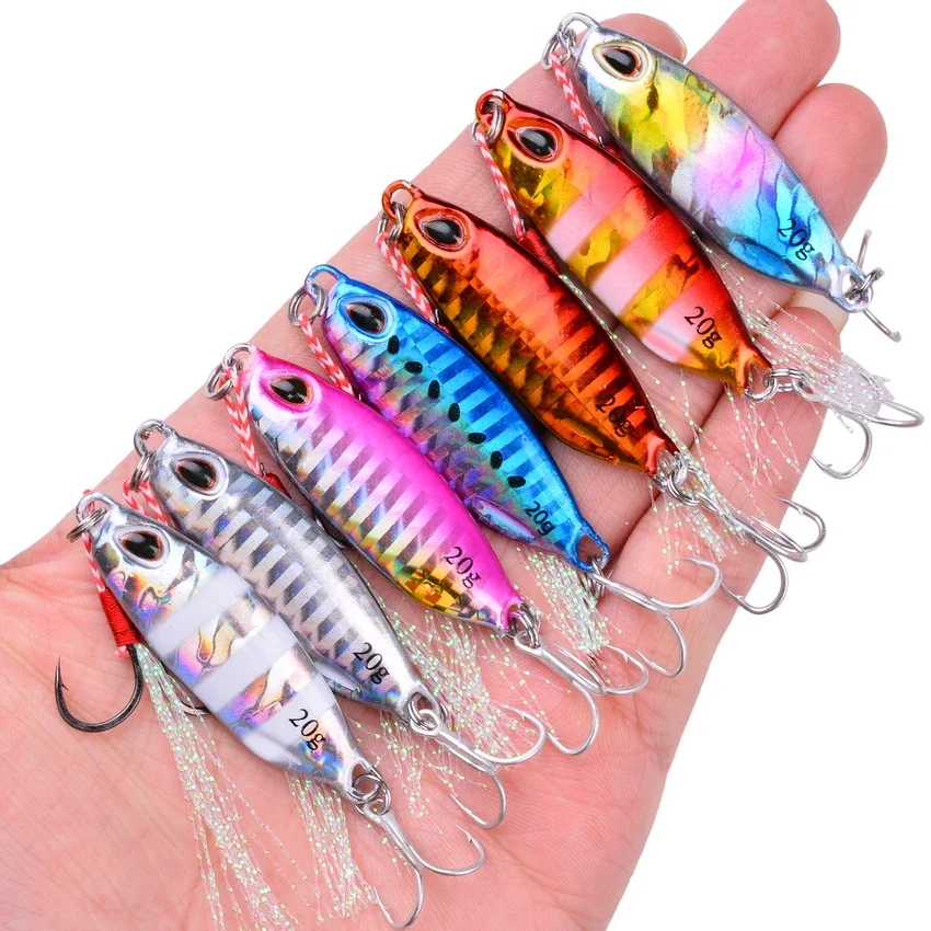 7 unids/set micro Jigging de fundición lenta cuchara de Metal 10/15/20/30/40g VIB Jigs señuelo de pescado pilker pesca cebo Artificial de mar - imagen 2