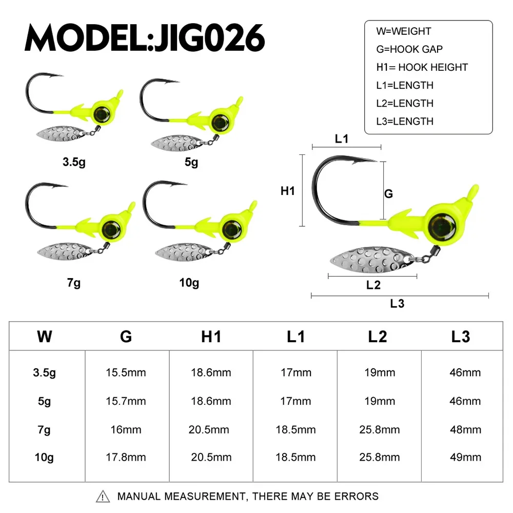 5 uds Underspin cabezas de plantilla de pesca Crappie Bass Jig gancho señuelo 3,5g 5g 7g 10g accesorios suministros de pesca para pesca de gusanos blandos - imagen 2