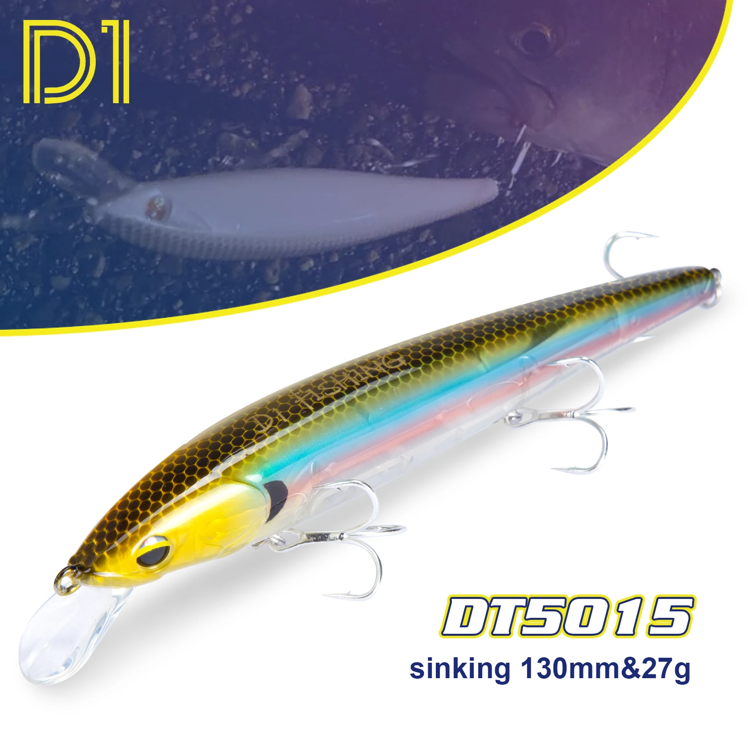 D1-señuelo de Pesca de Mar, cebo Artificial de fundición larga para lubina y pez azul, 130mm, 27g, 2021