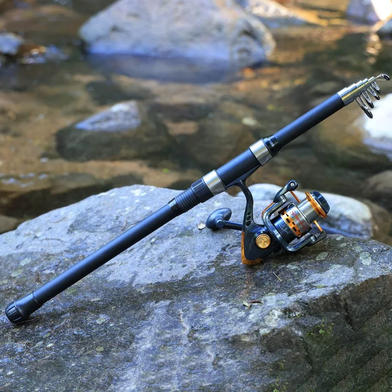 Sougayilang-Kits completos de caña de pescar de 1,8 m, con caña de pescar telescópica y carrete giratorio, juego de anzuelos con sedal de 500m - imagen 5