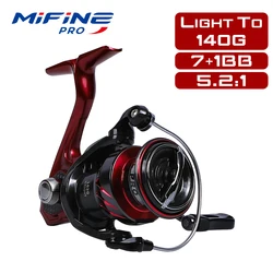 Mifine MARSHALL PRO carretes de pesca giratorios de carbono tamaño 800-3000 5,2: 1 relación de engranaje 7 + 1BB ruedas de pesca de trucha de agua dulce y salada
