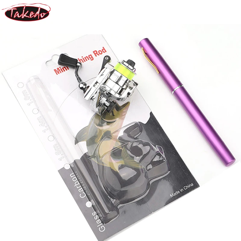 TAKEDO MYH4 pesca en el mar 1M 1,4 M 1,6 M caña para niños Mini caña de pescar y carrete giratorio caña de barco caña de hielo cañas de pescar telescópicas