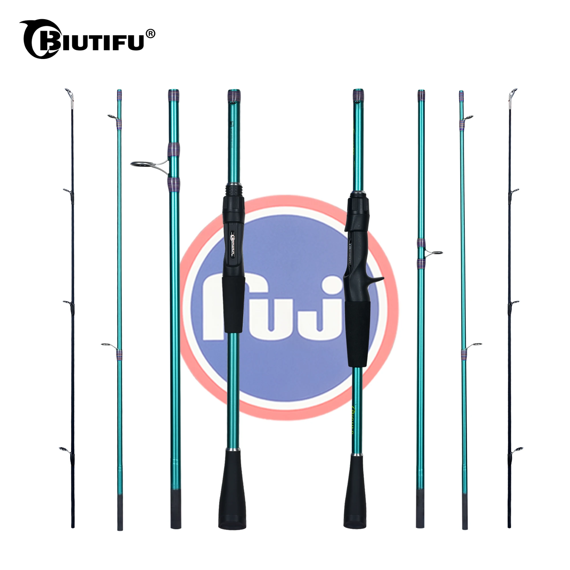 BIUTIFU Spinning Casting Traveller Mini cañas de pescar con señuelo de carbono guías Fuji acción 5-30g rápido ultraligero Baitcasting trucha poste