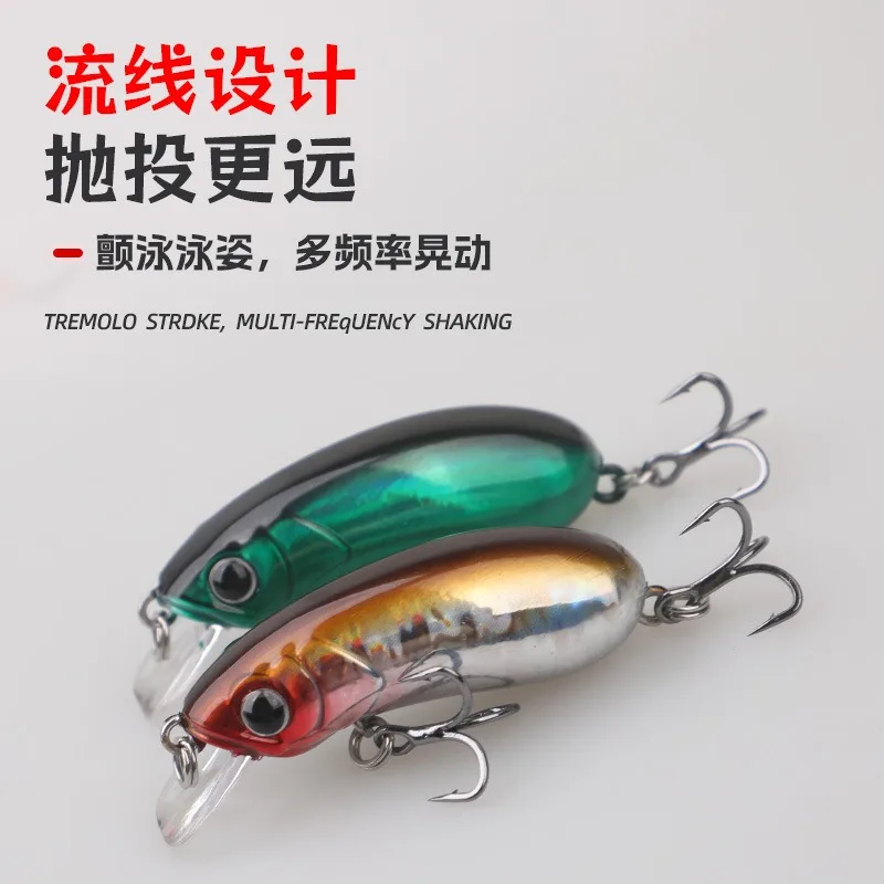 1 Uds Crankbait 40mm 4,7g Señuelos de pesca de hundimiento lento cebo de manivela pequeña Mini fregadero Minnow duro Artificial lubina trucha perca Lucio pescado - imagen 2